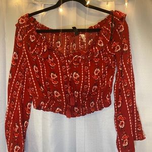 Floral Off-Shoulder crop top